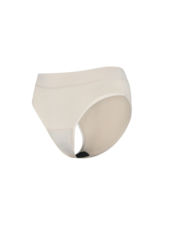 Light bikini bottom in light beige with high-cut leg opening