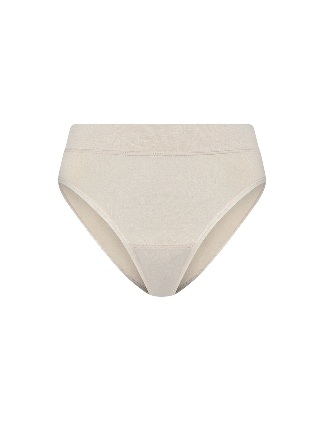 Light bikini bottom in light beige with full coverage and smooth waistband