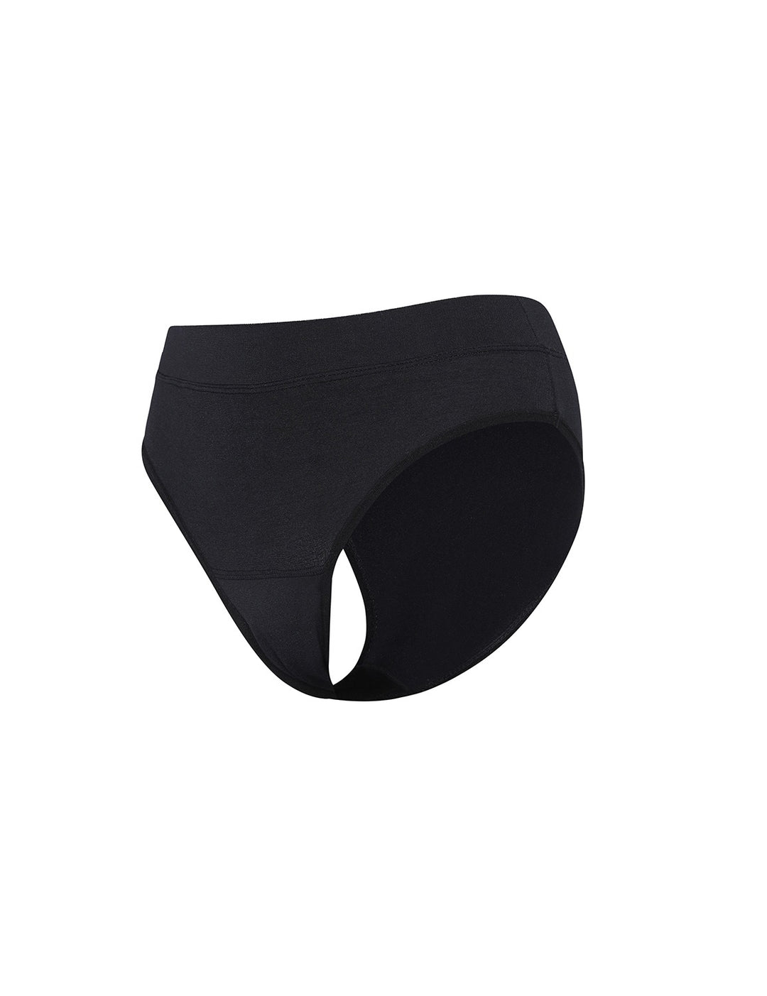 Light bikini bottom in black with high-cut leg opening