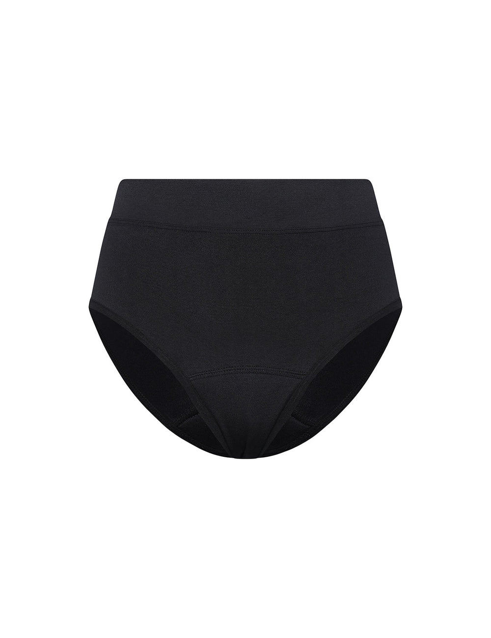 Heavy absorbency bikini in black, high-rise with full coverage