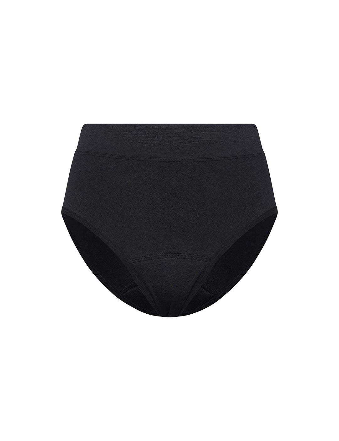 Heavy absorbency bikini in black, high-rise with full coverage