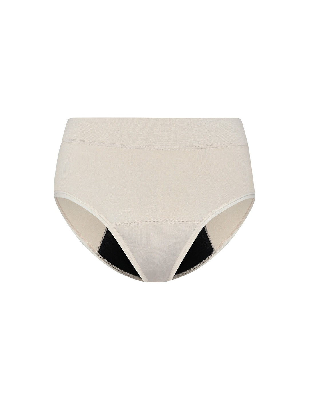 Heavy absorbency brief in beige, back view with full coverage